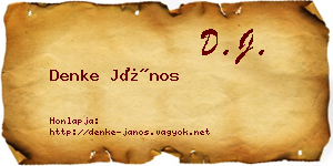 Denke János névjegykártya